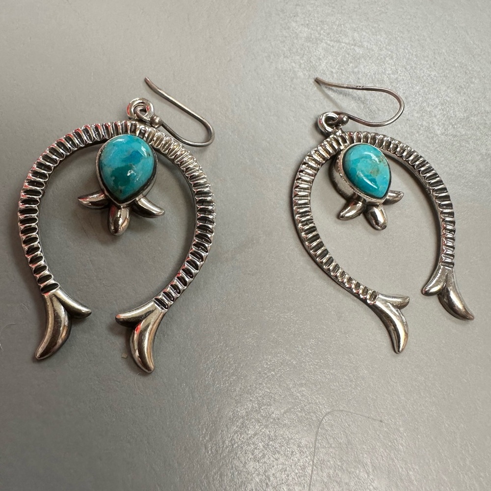 Beautiful sterling turquoise earrings, brand new